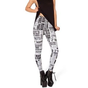 Blackmilk Harry Potter Newspaper leggings Size M